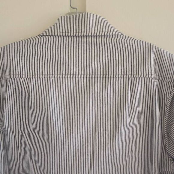 ASD Living Blk/Wht Vtg. Railroad Stripe Long Sleeve Server Shirt, NWT, Sz. S - Picture 8 of 12